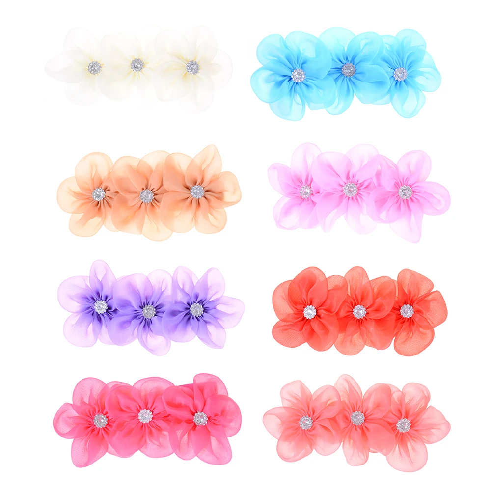 Повязка на голову с 3 цветами аксессуары для волос девочек лента жемчугом полоска