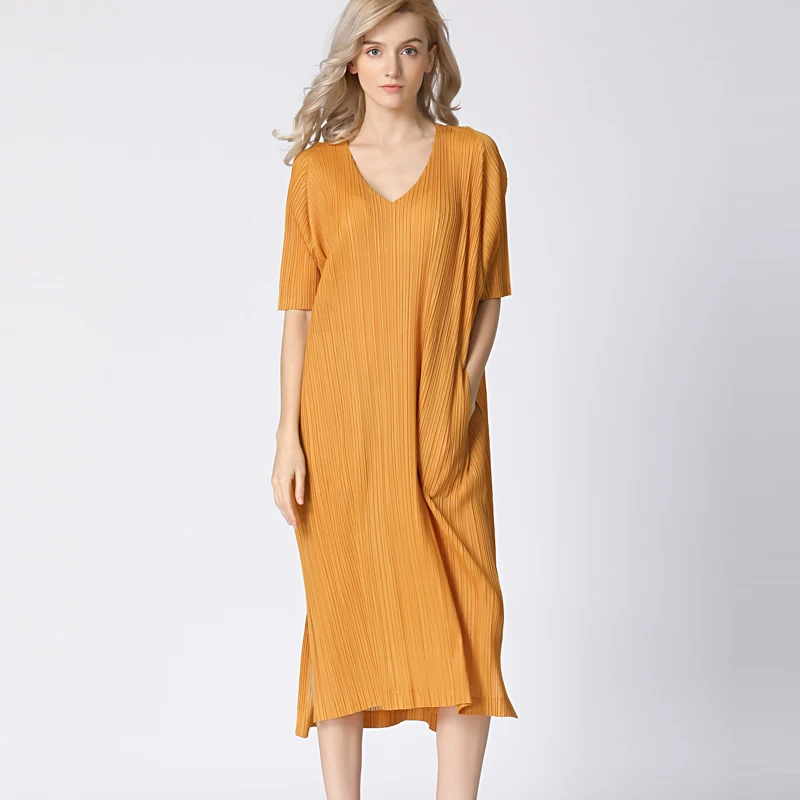 Changpleat летняя коллекция 2019 свободные женские платья Miyak плиссированное модное