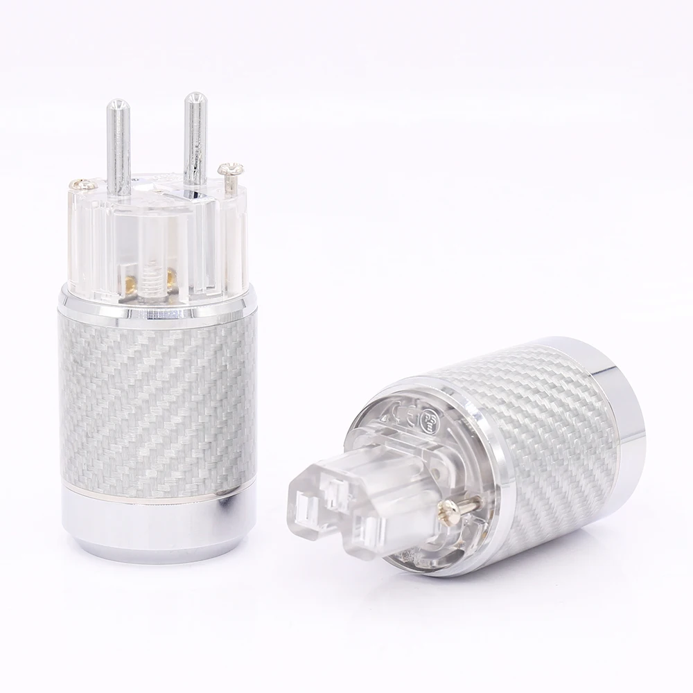 Углеродное волокно с родиевым покрытием EU сетевой разъем Женский IEC Plug hifi |