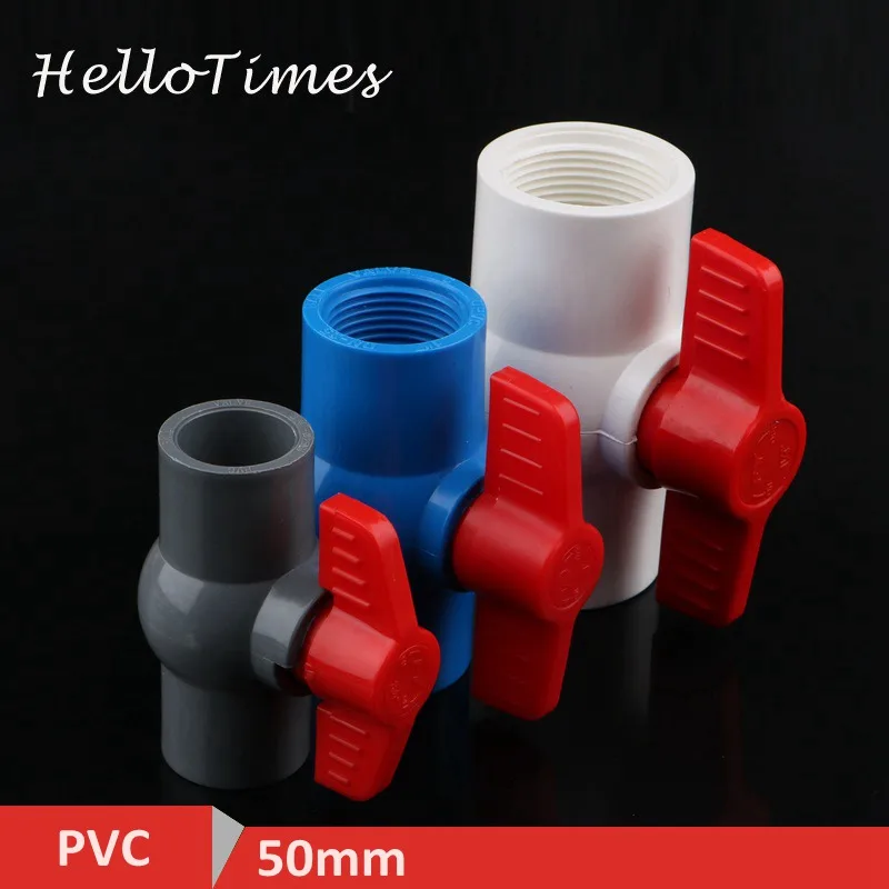 1pc PVC 1 1/2&quot x Thread 50mm to Ball Valve Slip Shut Handle Water Pipe Fittings Plumbing Tube Connector | Дом и сад