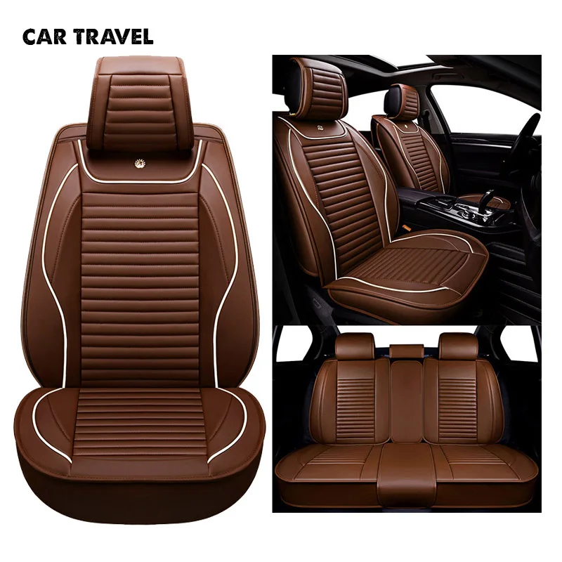 Чехол для автокресла из искусственной кожи для nissan juke renault vw golf 4 5 6 seat leon fr volvo s40 s60 s80 автомобильные аксессуары для стайлинга автомобилей - Название цвета: brown