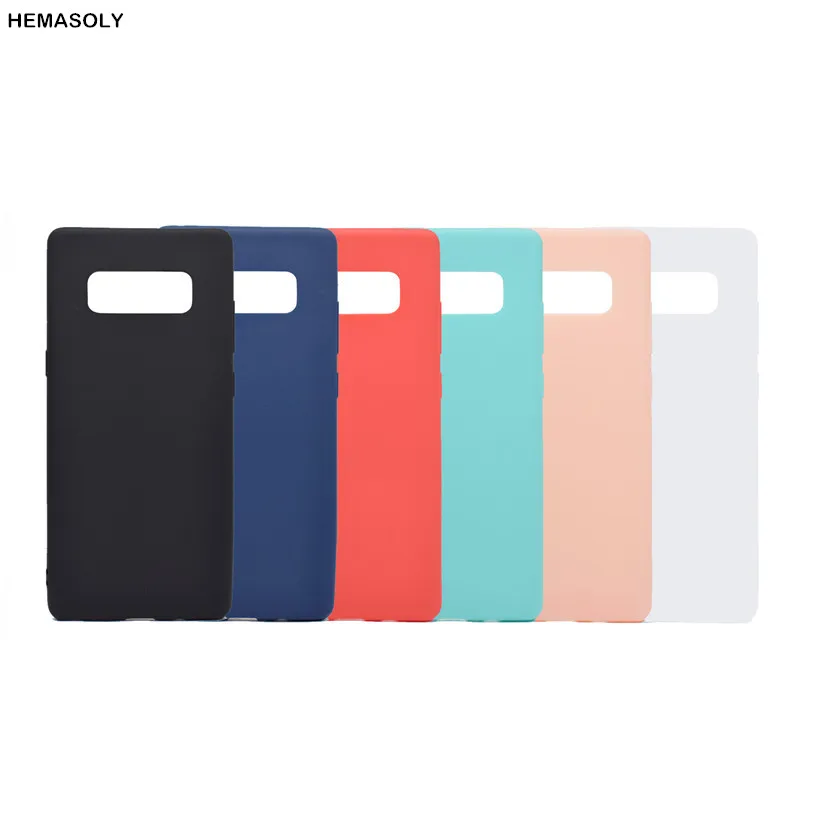 HEMASOLY Case For Samsung Note 8 Plain Soft TPU Galaxy Silicone Cover Back N950F N950FD N950U |