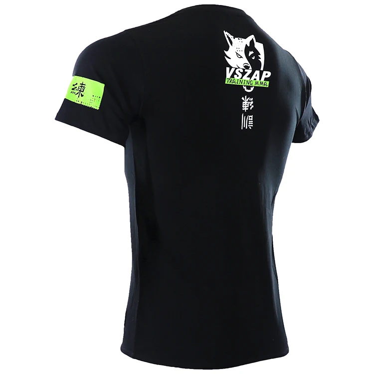 VSZAP MMA одежда рубашка тренажерный зал Рашгард Фитнес Футболка Мужской базовый слой кожи туго тяжелого подъема Муай Тай футболка