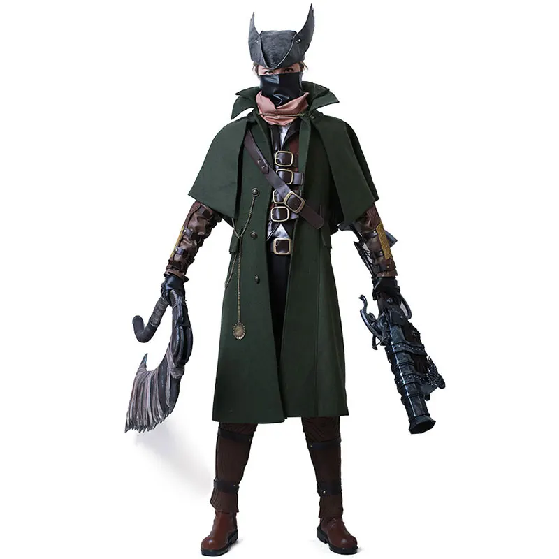 Bloodborne hunter, костюм для косплея с шапкой, зимнее пальто, Рождественский костюм, подарок