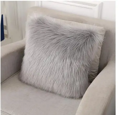 Мягкий Пушистый Плюшевый чехол для подушки декоративный теплый квадратный