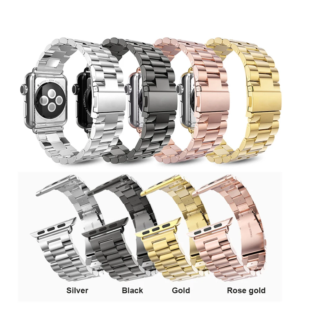 Браслет из нержавеющей стали для Apple Watch 42 мм ремешок розового золота IWatch браслет
