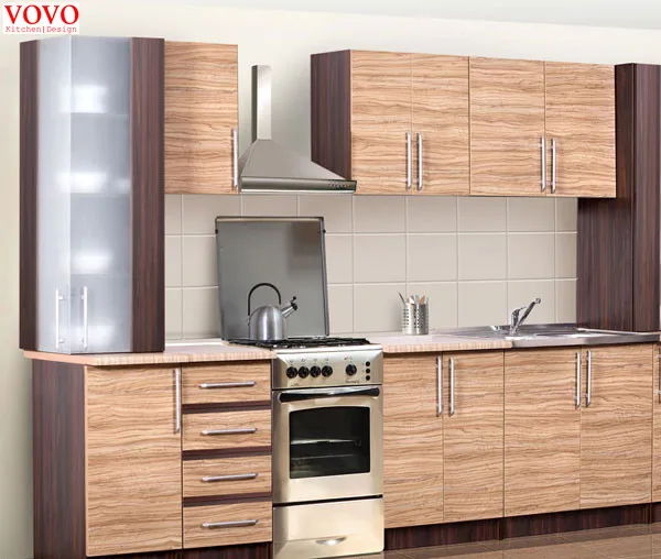 Встроенный кухонный шкаф из меламина с текстурой древесины|melamine kitchen cabinets|kitchen