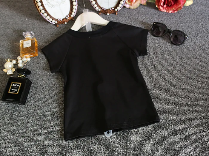 Новинка черный комплект одежды для девочек летняя детская одежда малышей белая