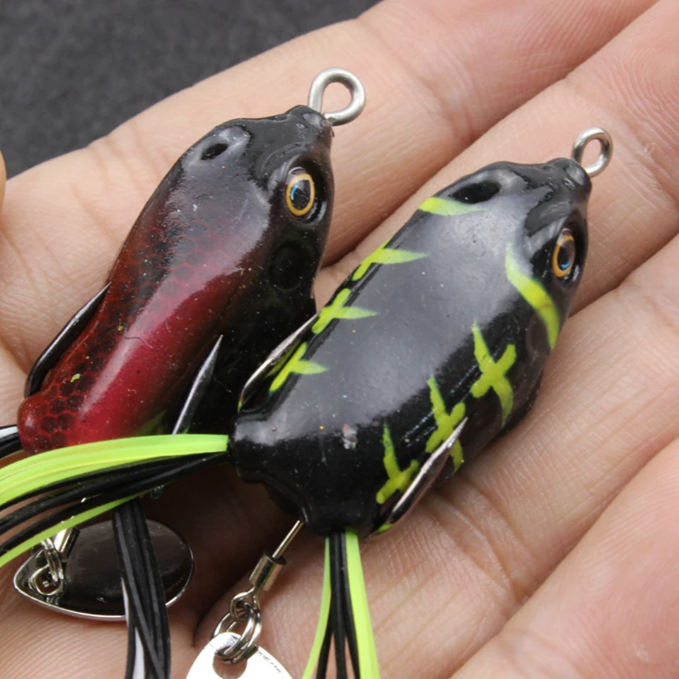 5pcs 5colors Baits Frog Fishing Lure 4cm 5g Topwater Wobblers Soft Bait 2 Hooks Sequin Shallowater Lowest profit | Спорт и