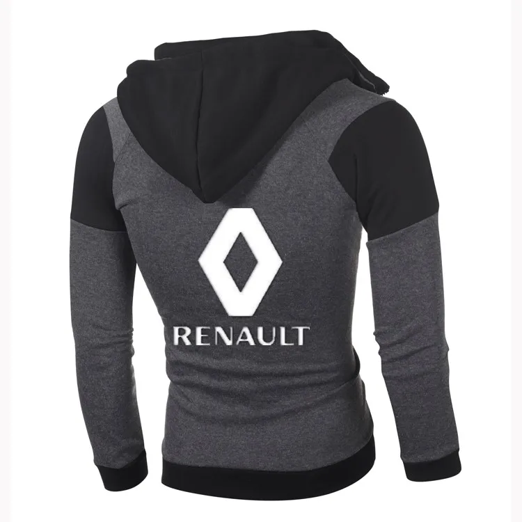 Толстовка с логотипом Renault, хлопок, двойная молния, длинный рукав, флис, повседневные толстовки, мужская спортивная куртка, толстовки, кардиган, пальто