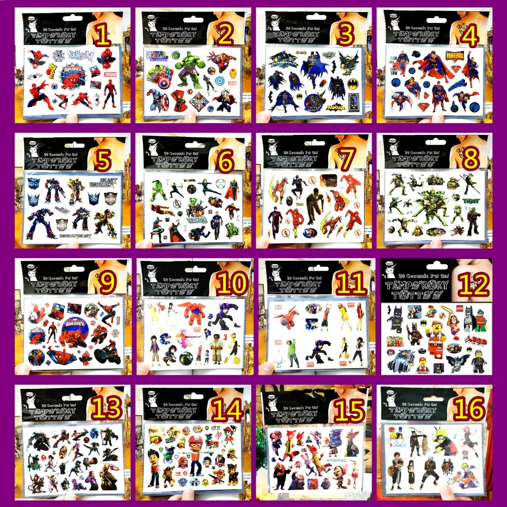 SHNAPIGN Супер Герой Союз ребенка Временные татуировки боди арт флэш тату наклейка