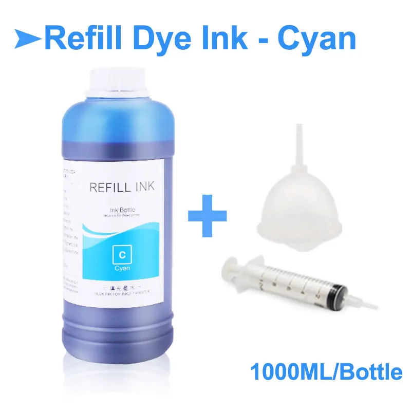 Cyan-1000ml 1000 мл/бутылка универсальные чернила для Canon PIXMA IP серии IX серии MG серии MX принтер СНПЧ краски для чернил для Canon - Цвет: Cyan-1000ml