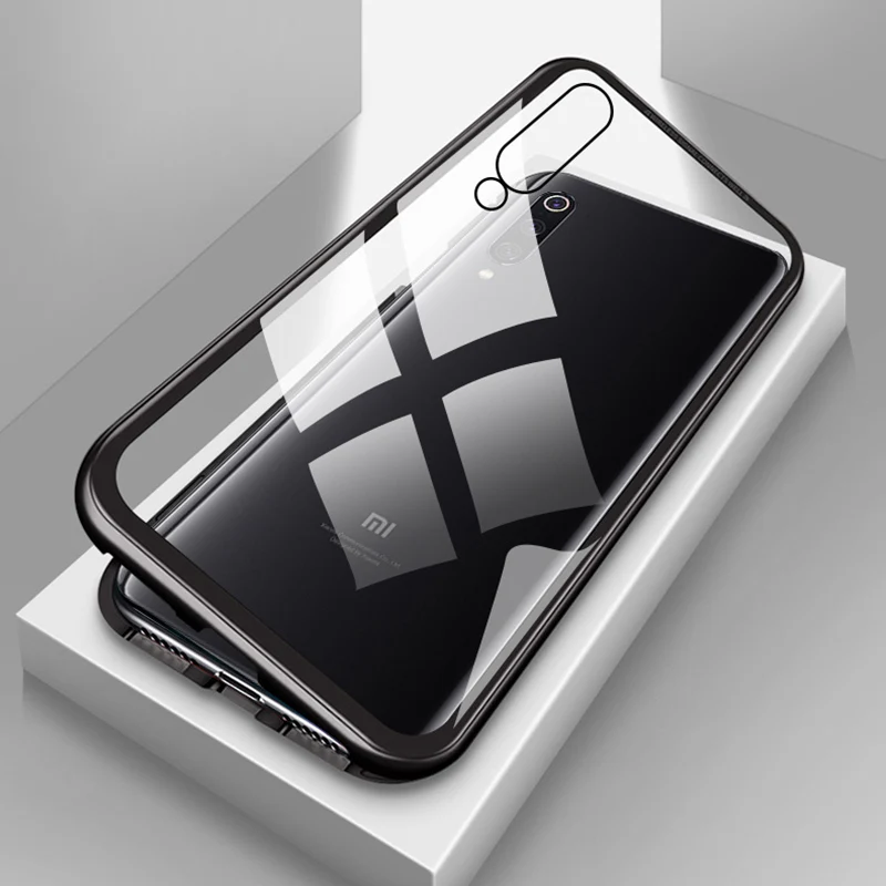 Магнитный чехол KEYSION для Xiaomi Mi 9 8 SE A2 прозрачное закаленное стекло + металлическая