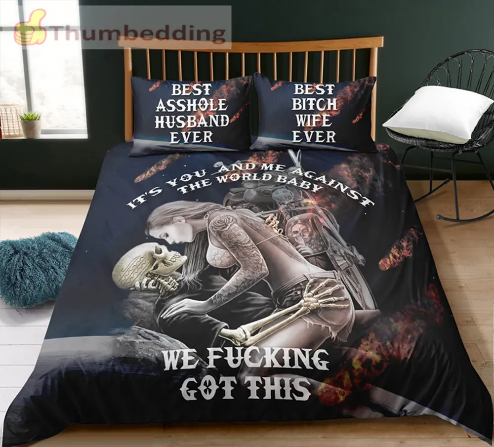 Thumbedding Dropship Sexy Girl Beside Skull Bedding Set 100% Microfiber Innovative Unique Designed 3D Duvet Cover | Дом и сад