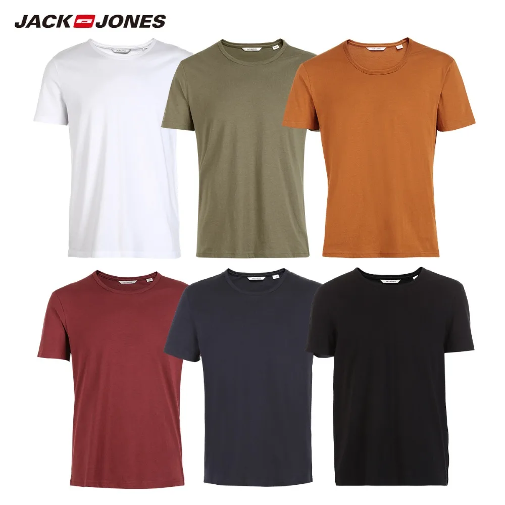 JackJones, Мужская хлопковая футболка, одноцветная, Ice Cool Touch, ткань, мужская, топ, модная футболка,, фирменная новинка, Мужская одежда, 220101546