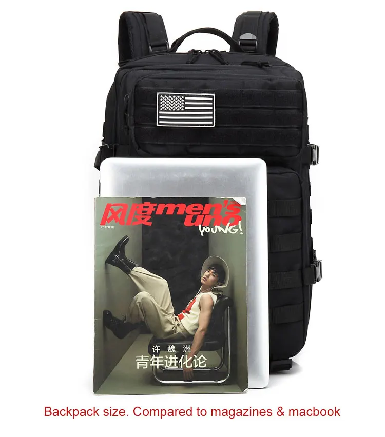 50L Capacity Military Tactical Backpack Men Army Large Bag Hiking Camping Rucksack Hunting Outdoor Waterproof Travel Backpack