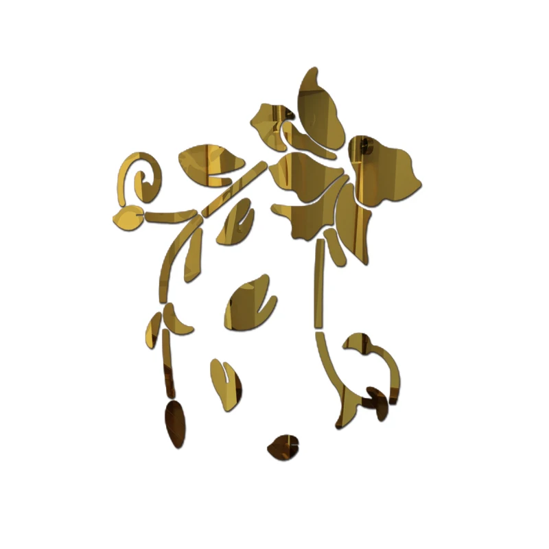 

nature fresh vivid plant Leaves Background Acrylic furniture mirror stickers for Art living room sticker home decoration