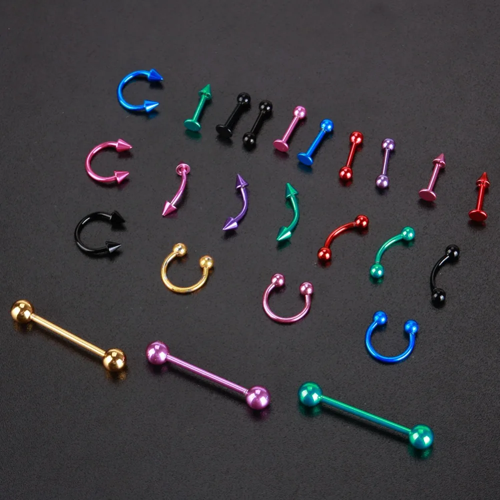 24 шт./компл. хирургический нержавеющий стержень для бровей сосков носа языка ушей