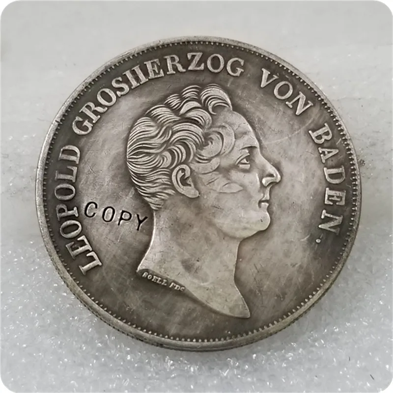 1836 Германия Deutschland Baden Durlach Mining Taler копия серебряной монеты Бесплатная