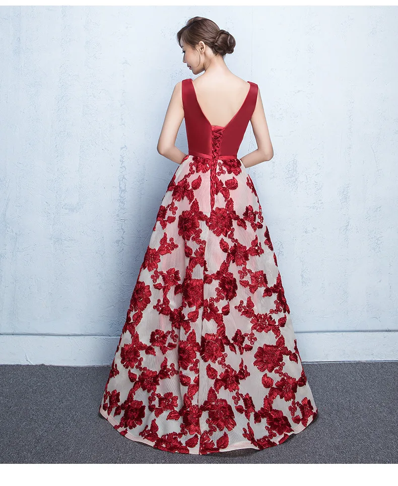 Платье с цветочной кружевной вышивкой длинное вечернее платье в пол без рукавов