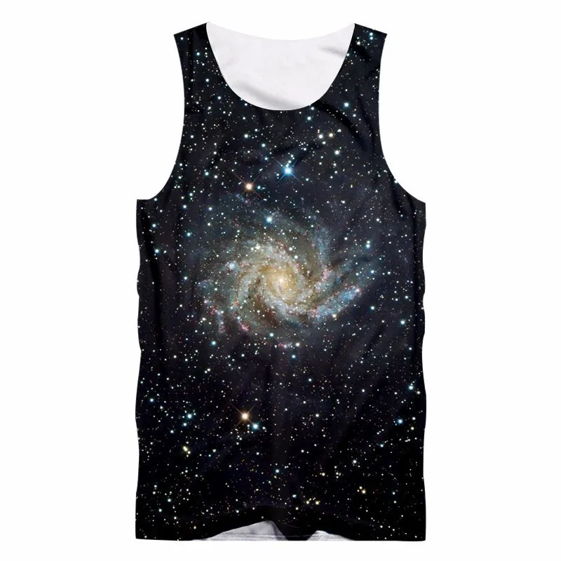 OGKB мужские/женские летние топы с 3D принтом Звездная ночь майка Мужская хип хоп