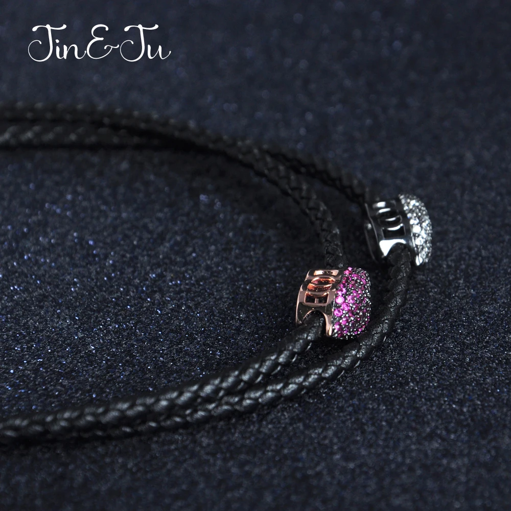 Jin& Ju ювелирные изделия, 925 пробы, серебряные ювелирные изделия для женщин и девушек,,, два цвета, кожаные чокеры, ожерелья