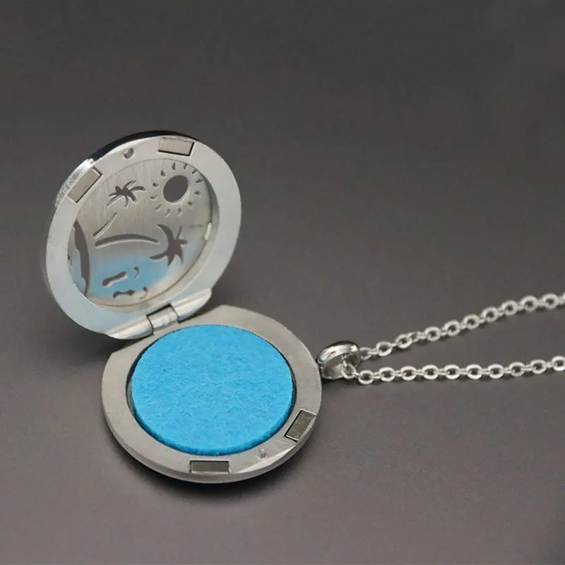 1pc Sunset Beach Print Locket Box Stainless Steel Necklace Personalized Name Custom Jewelry Pendants Necklaces Women Men Gift | Украшения и