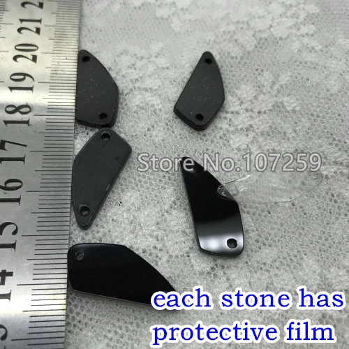 17N 11X25MM TopStone Black Jet Mirror пришивные стразы 30 форм с плоской задней стороной Акриловые Кристаллы пришивные камни для платьев аксессуары для одежды - Цвет: 17N 11X25MM