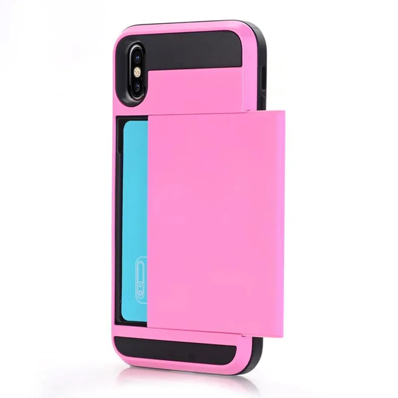 JiBan Slide Card Phone Shell For iphone 6 6s plus X case Armor Cover 7 8 5S cases Wholesale | Мобильные телефоны и
