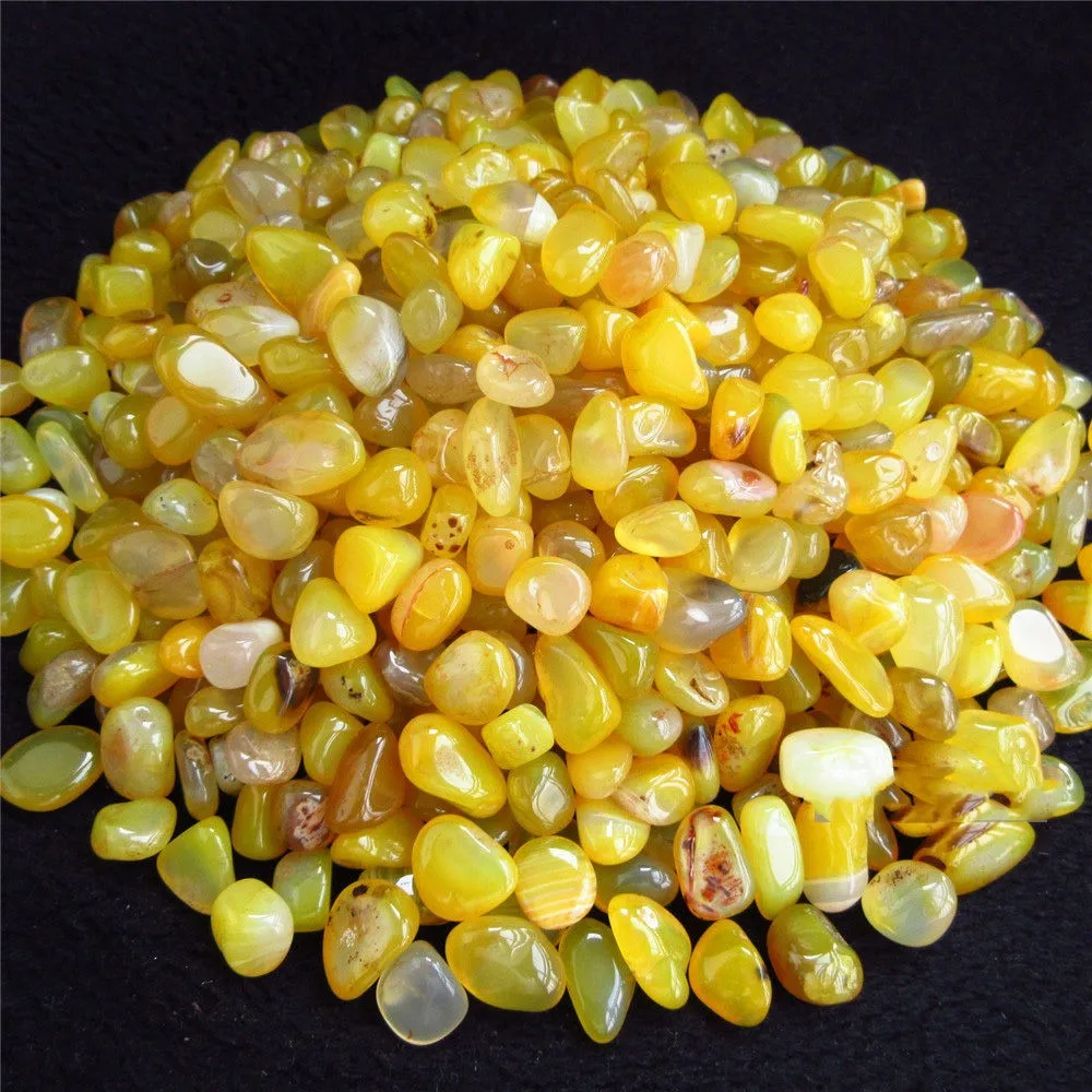 

100g Tumbled yellow agate bulk Small Stones crystal Rock Specimen Chip Healing