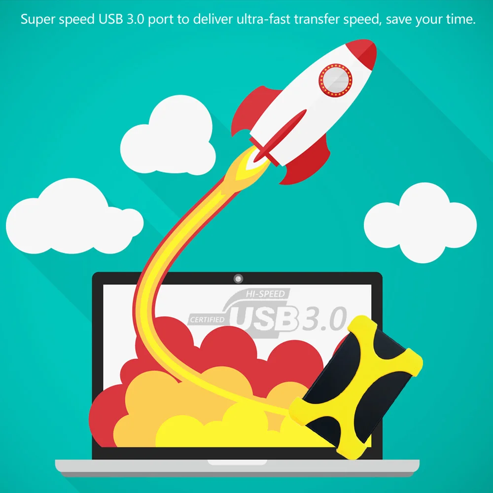 Внешний жесткий диск TWOCHI USB3.0 SATA портативный HDD совместим с/Xbox 360/PS4/Mac/планшетами/ПК