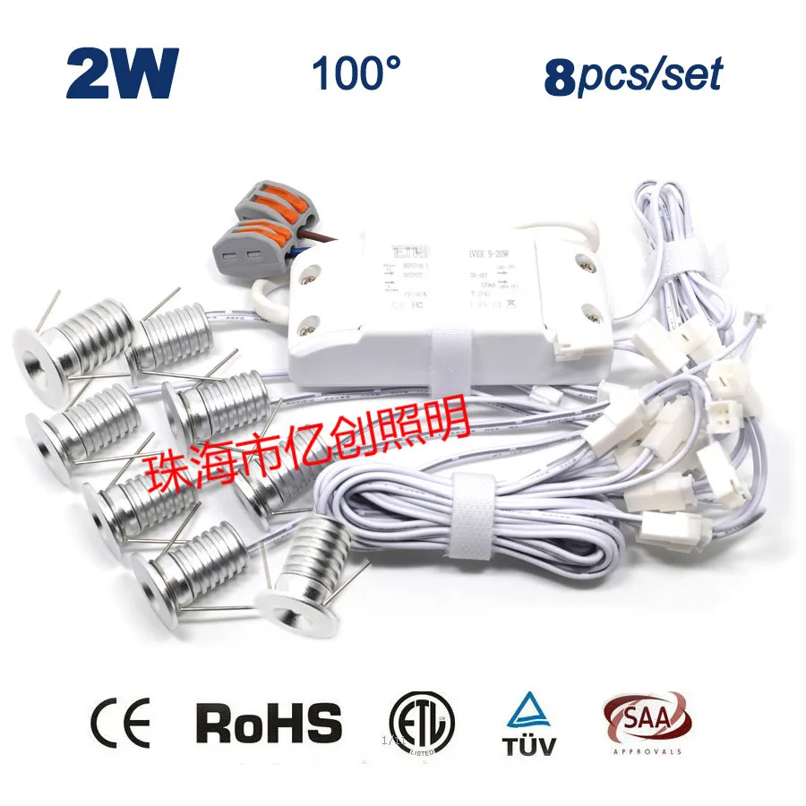 8 комплектов светодиодных ламп маленький мини-светильник витрина для шкафа