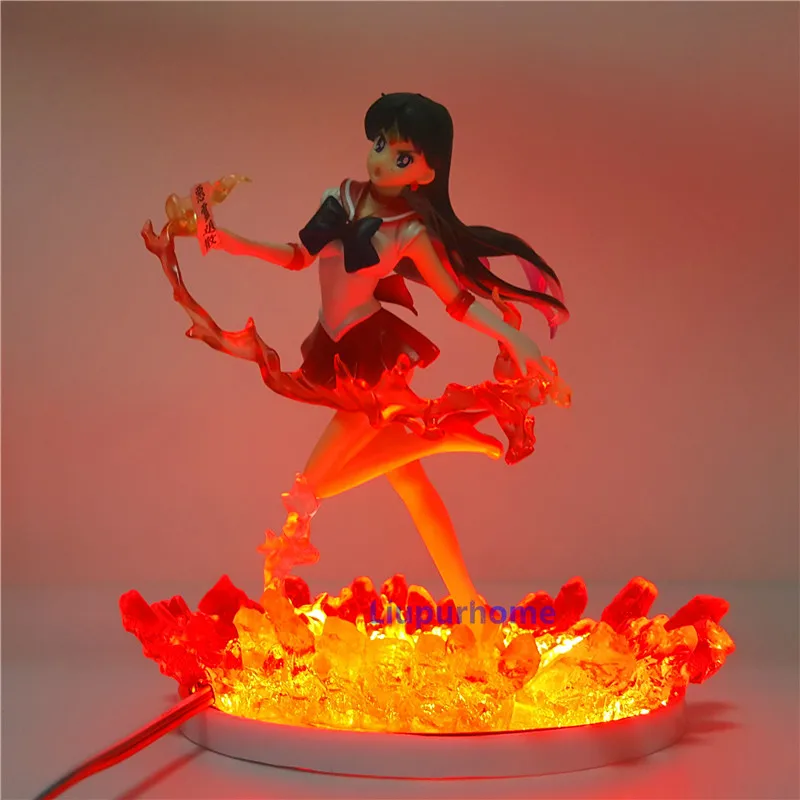 Sailor Mars Hino Rei Led 3D ночной Светильник настольная лампа аниме фигурка Lampara с пультом
