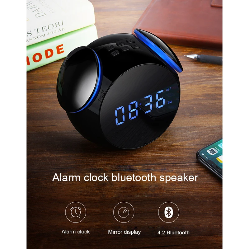 INGELON K11 Bluetooth 4,2 радио Будильник с динамиком с 2 Порты usb светодиодный цифровой будильник домашний Decration Повтор Настольные часы