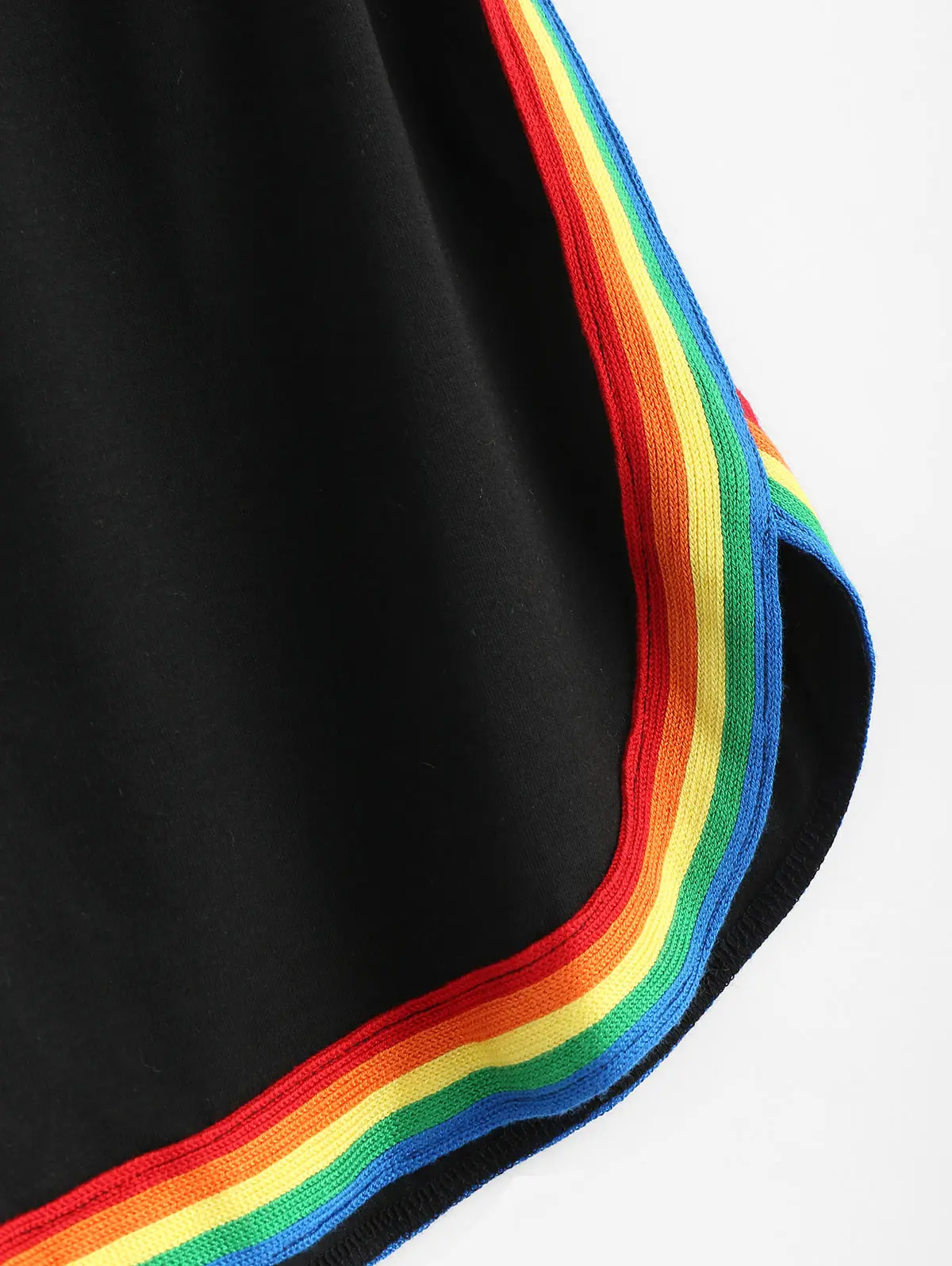 AZULINA красочные Drawstring Радуга ленты отделкой шорты женские черные в полоску