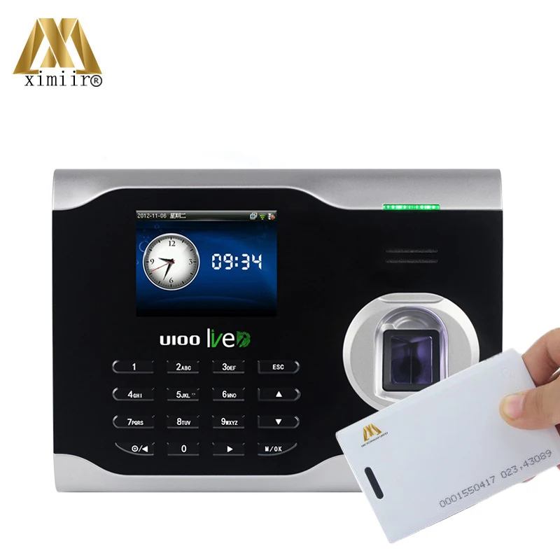 ZK U100 Biometric Fingerprint Time Attendance Linux System Clock Employee Attending Control With RFID Card Free Shipping | Безопасность