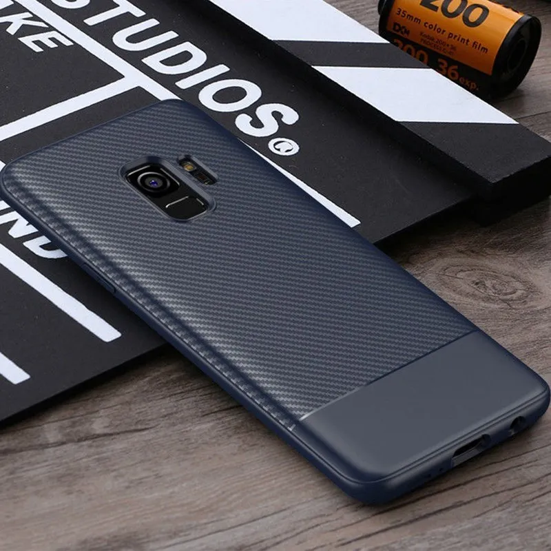 Мягкий чехол с дизайном приклшючение Note9 S10 для samsung Galaxy S8 S9 Plus из углеволокна