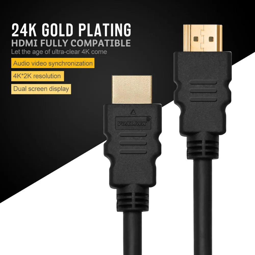 Voxlink 1 м OD5.5MM 2160 P Кабель HDMI 2.0 V2.0 1080 3D HDTV с Ethernet 24 К позолоченные 4 x 2 для dvd плееры
