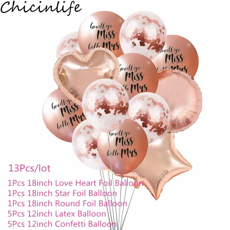 Chicinlife 12 дюймов до свидания мисс Привет Mrs латексные шары девичник вечерние девичник Свадебные украшения для душа - Цвет: C