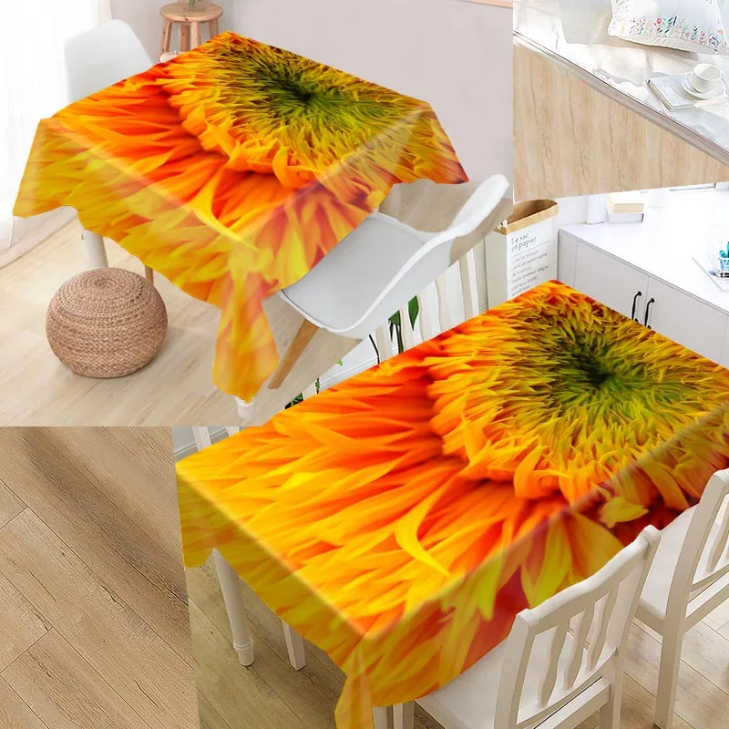 Изготовленный На Заказ скатерть с рисунком подсолнуха квадратный/Прямоугольная