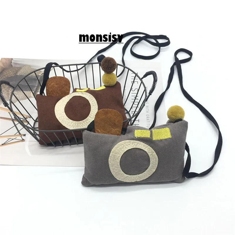 Monsisy Camera Bag Girl Boy 3D Cotton Plush Toy Shoulder Unisex Children Messenger Baby Toddler Kid Accessories |
