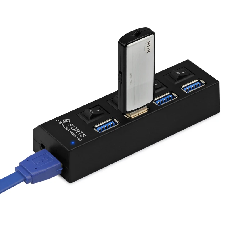 PROZOR 4 порта USB 3 0 концентратор 5 Гбит/с коммутатор для ноутбука портативный адаптер
