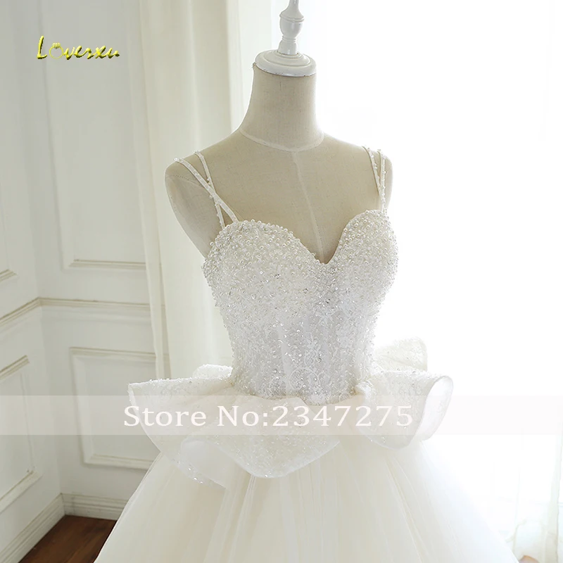 Женское свадебное платье с открытой спиной Loverxu Vestido De Noiva кружевное оборками
