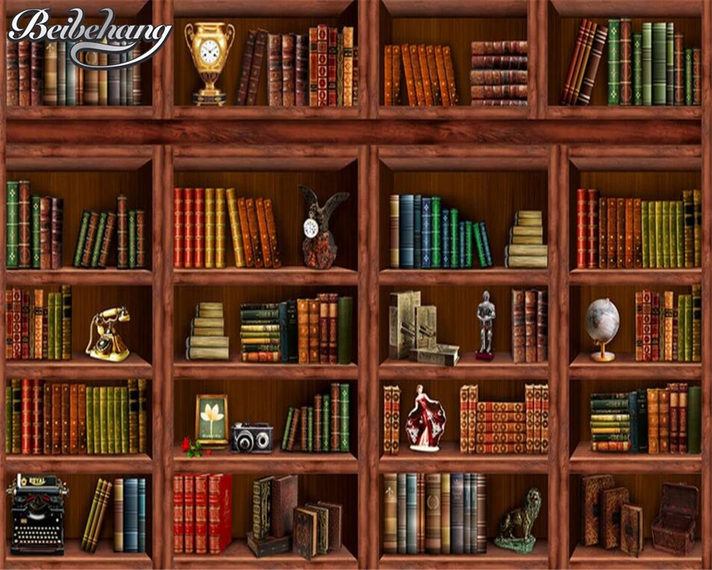 3D фотообои Beibehang натуральный книжный шкаф Фреска для спальни гостиной дивана