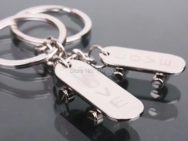 HJ любовь скейтборд сплав брелок креативный полированный хром модные ювелирные