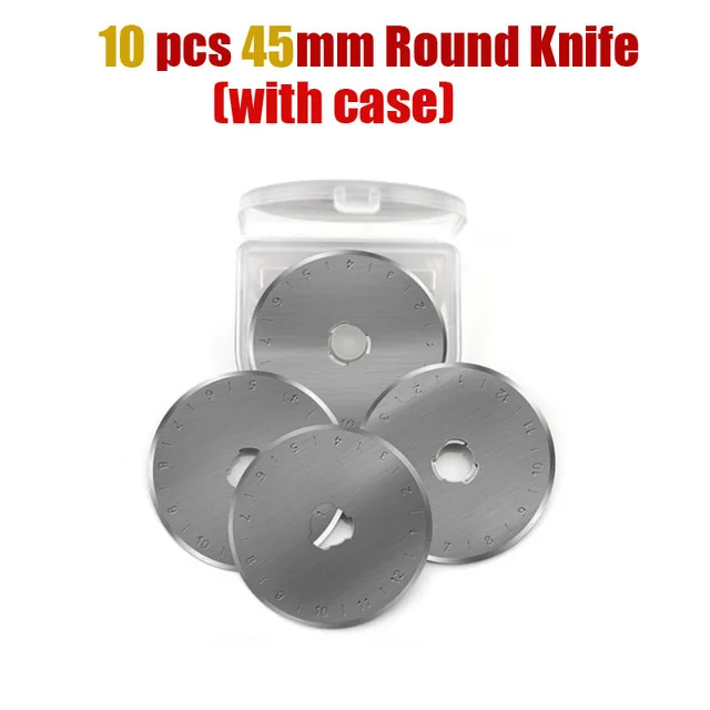 10pcs 45mm blade 28/45 мм кожи ротационного резака круговой резки лезвия роликовые колеса Ножи ткань кожаный ремесленный резак инструмент лоскутное аксессуары для резки - Цвет: 10pcs 45mm blade