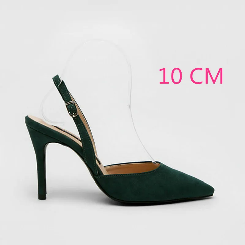 Green-10CM Heel Черные/красные/серые/абрикосовые женские туфли-гладиаторы пикантные женские туфли с острым носком на высоком каблуке осенние туфли на тонком каблуке; chaussure femme - Цвет: Green-10CM Heel