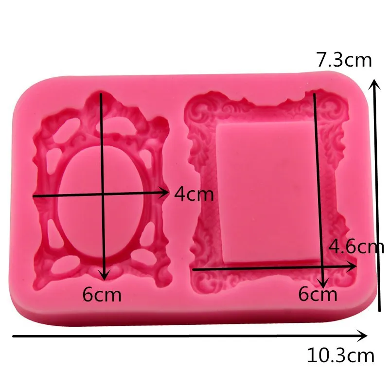 3D Фондант Торт винтажная рама для зеркала силиконовые формы приготовления пищи