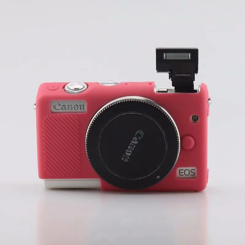 M100 red Силиконовая кожа брони чехол корпус протектор для Canon EOS R EOS RP EOSRP M100 M3 M6 M10 цифровая камера слинг сумка на плечо - Цвет: M100 red
