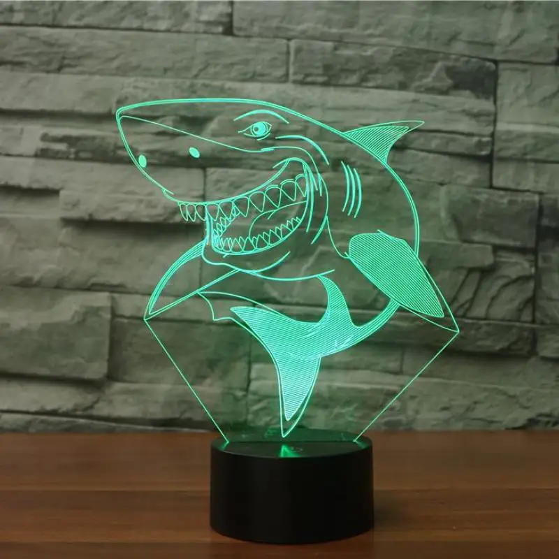 

Shark 3d Lamp Colorful Touch Visual Led Night Light Atmosphere Gift Decorative Table Led Usb Lamp Christmas decorative lights